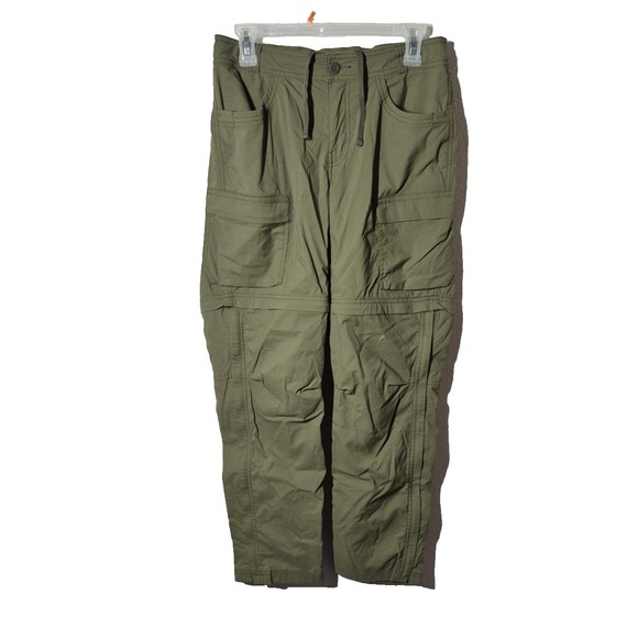 REI Co-op Pants Womens 6 Olive Green Convertible Zip Off Hiking Cargo Stretch - Picture 1 of 8